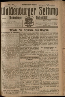 Waldenburger Zeitung, Jg. 67, 1921, nr 79