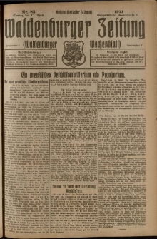 Waldenburger Zeitung, Jg. 67, 1921, nr 83