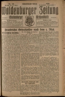 Waldenburger Zeitung, Jg. 67, 1921, nr 89