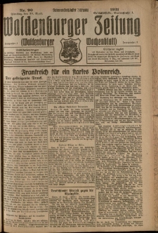 Waldenburger Zeitung, Jg. 67, 1921, nr 90