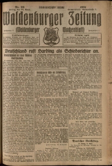 Waldenburger Zeitung, Jg. 67, 1921, nr 93