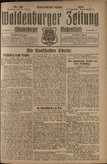 Waldenburger Zeitung, Jg. 67, 1921, nr 96
