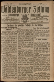 Waldenburger Zeitung, Jg. 67, 1921, nr 105