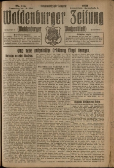 Waldenburger Zeitung, Jg. 67, 1921, nr 114