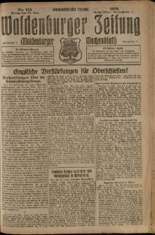 Waldenburger Zeitung, Jg. 67, 1921, nr 115