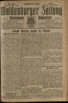 Waldenburger Zeitung, Jg. 67, 1921, nr 116