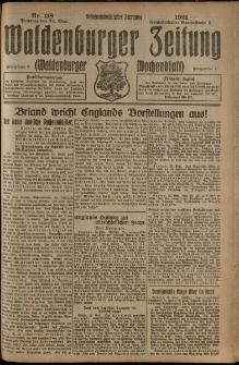Waldenburger Zeitung, Jg. 67, 1921, nr 118