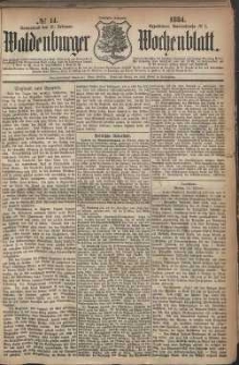 Waldenburger Wochenblatt, Jg. 30, 1884, nr 14