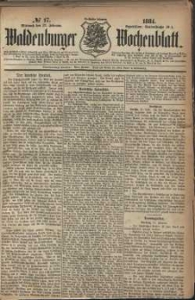 Waldenburger Wochenblatt, Jg. 30, 1884, nr 17