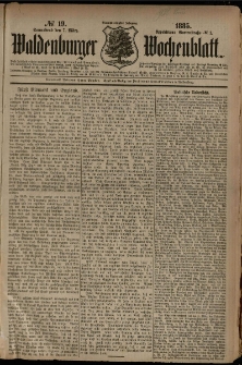 Waldenburger Wochenblatt, Jg. 31, 1885, nr 19
