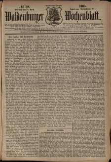 Waldenburger Wochenblatt, Jg. 31, 1885, nr 30
