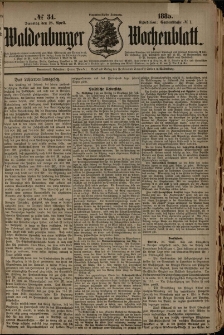 Waldenburger Wochenblatt, Jg. 31, 1885, nr 34