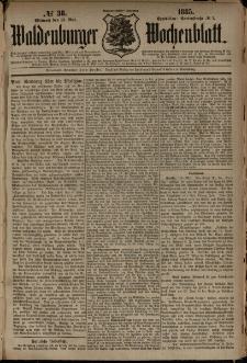 Waldenburger Wochenblatt, Jg. 31, 1885, nr 38