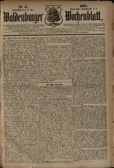 Waldenburger Wochenblatt, Jg. 31, 1885, nr 41