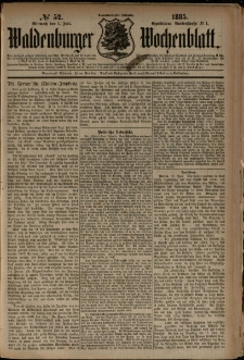 Waldenburger Wochenblatt, Jg. 31, 1885, nr 52