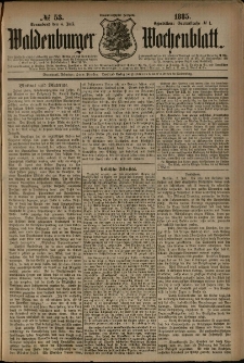 Waldenburger Wochenblatt, Jg. 31, 1885, nr 53