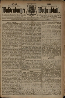 Waldenburger Wochenblatt, Jg. 31, 1885, nr 56