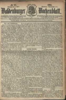 Waldenburger Wochenblatt, Jg. 30, 1884, nr 27