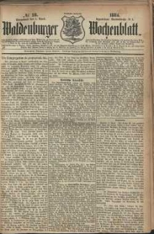 Waldenburger Wochenblatt, Jg. 30, 1884, nr 28