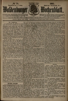 Waldenburger Wochenblatt, Jg. 31, 1885, nr 79