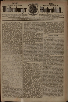 Waldenburger Wochenblatt, Jg. 31, 1885, nr 87