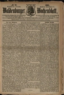 Waldenburger Wochenblatt, Jg. 31, 1885, nr 97
