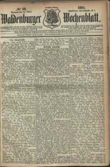 Waldenburger Wochenblatt, Jg. 30, 1884, nr 33