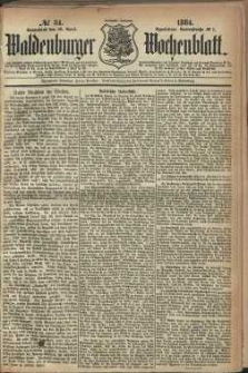 Waldenburger Wochenblatt, Jg. 30, 1884, nr 34