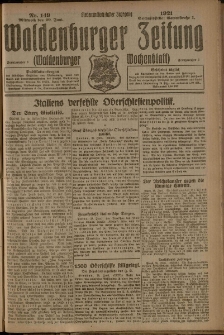 Waldenburger Zeitung, Jg. 67, 1921, nr 149