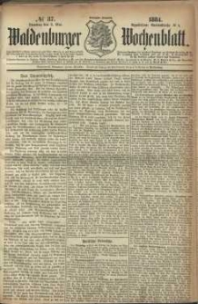 Waldenburger Wochenblatt, Jg. 30, 1884, nr 37