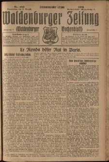 Waldenburger Zeitung, Jg. 67, 1921, nr 180