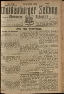 Waldenburger Zeitung, Jg. 67, 1921, nr 183