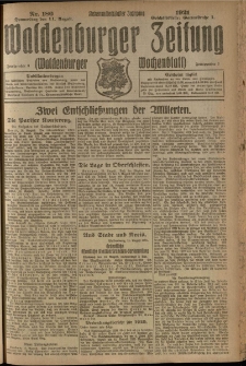 Waldenburger Zeitung, Jg. 67, 1921, nr 186