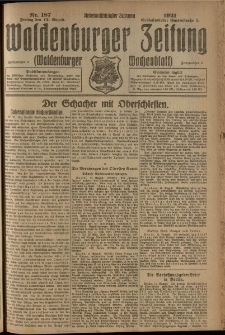 Waldenburger Zeitung, Jg. 67, 1921, nr 187