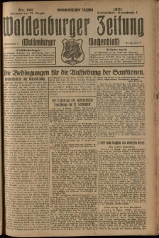 Waldenburger Zeitung, Jg. 67, 1921, nr 191