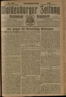 Waldenburger Zeitung, Jg. 67, 1921, nr 203