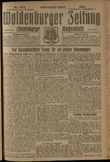 Waldenburger Zeitung, Jg. 67, 1921, nr 204