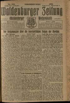 Waldenburger Zeitung, Jg. 67, 1921, nr 205