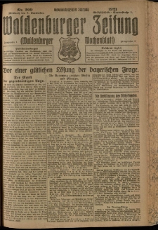 Waldenburger Zeitung, Jg. 67, 1921, nr 209