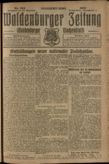 Waldenburger Zeitung, Jg. 67, 1921, nr 224