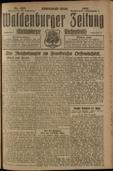 Waldenburger Zeitung, Jg. 67, 1921, nr 225