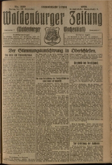 Waldenburger Zeitung, Jg. 67, 1921, nr 229