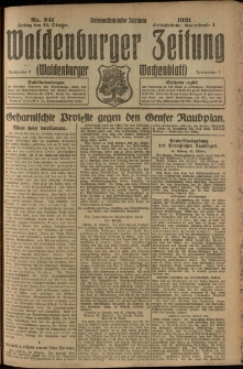 Waldenburger Zeitung, Jg. 67, 1921, nr 241