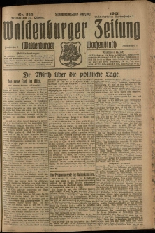 Waldenburger Zeitung, Jg. 67, 1921, nr 255