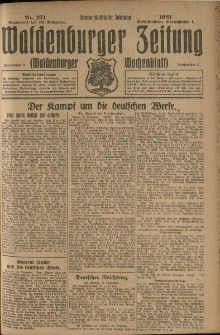 Waldenburger Zeitung, Jg. 67, 1921, nr 271