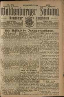 Waldenburger Zeitung, Jg. 67, 1921, nr 273