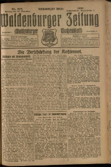 Waldenburger Zeitung, Jg. 67, 1921, nr 278
