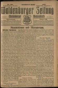 Waldenburger Zeitung, Jg. 67, 1921, nr 281