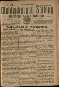 Waldenburger Zeitung, Jg. 67, 1921, nr 294