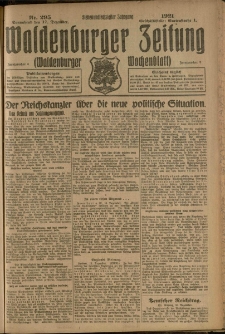 Waldenburger Zeitung, Jg. 67, 1921, nr 295